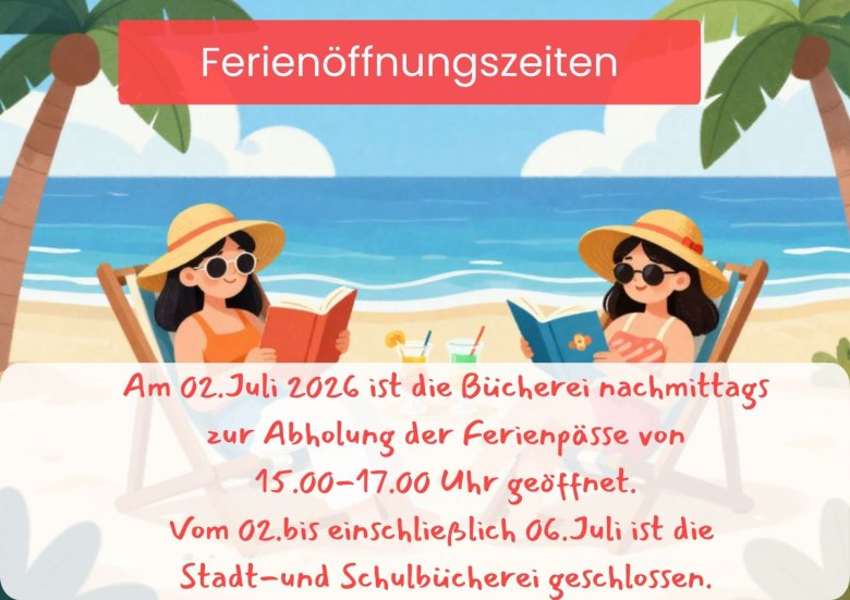 Ferienpass 2026 – Bastel-Flyer - Urlaubsankündigung Bücherei Ferienpass 2026 – Bastel-Flyer - Urlaubsankündigung Bücherei